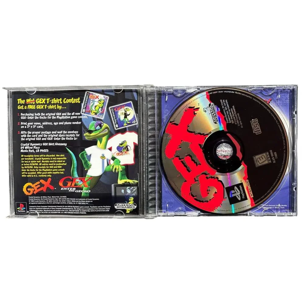 PlayStation 1 PS1 Gex  Complete W/Manual Reg Card 1998 OG receipt